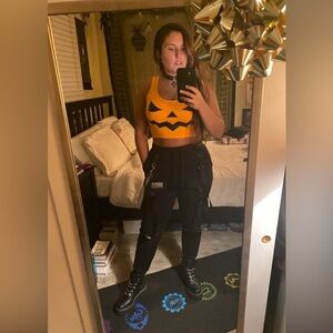 Dolls Kill - Club Exx - Black Cargo Bondage Joggers